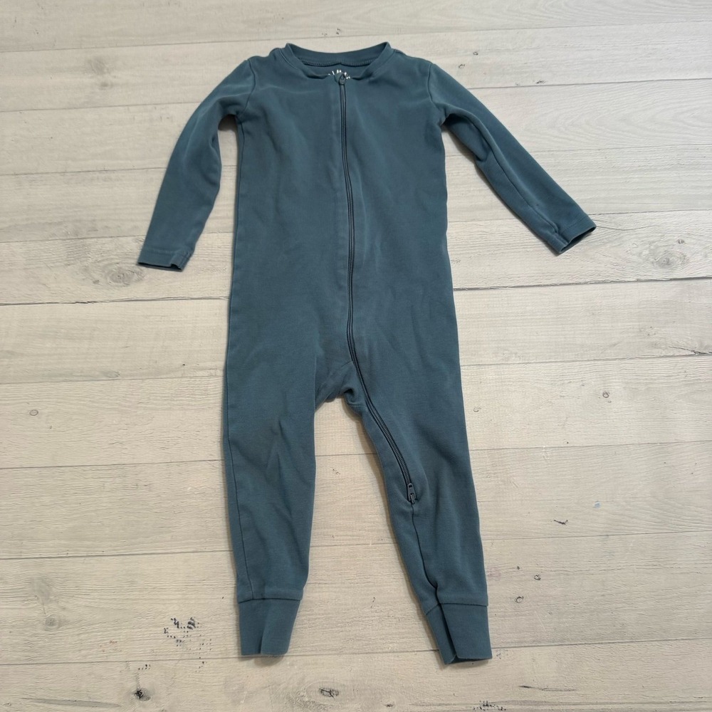 Primary baby organic zip romper‎ slate blue 12/18 months